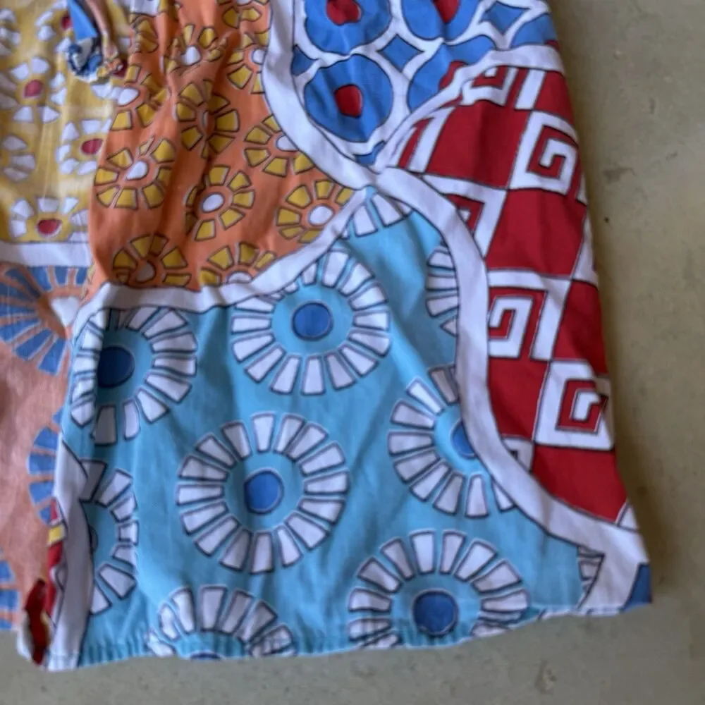 Vintage Retro Half Apron Patchwork Print Kitchen Tie Back 60s Style Grandmacore